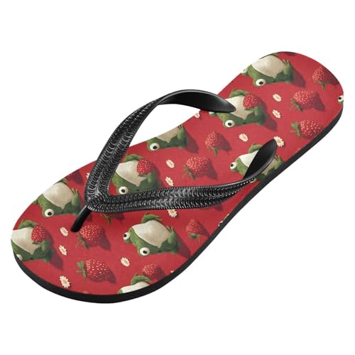 Flip Flop Sandals Frog Fruit Print for Women Men Beach Outdoor XS2