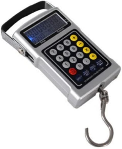 Luggage Scale Mini Portable Crane LCD Digital Electronic Hook Scale Ring Weighing Balance Digital Travel Postal Fishing Hook Scale (Silver 50KG/20G)