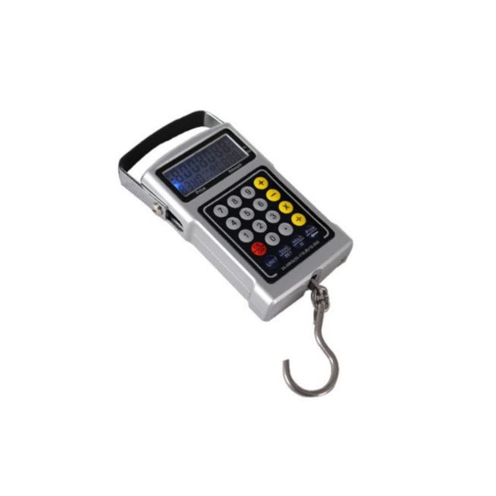Luggage Scale Mini Portable Crane LCD Digital Electronic Hook Hanging Scales Loop Weighing Balance Digital Travel Postal Fishing Hook Scale (Color : Silver, Size : 50KG/20G) (Silver 50KG/20G)