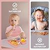 Travel Silicone Baby Feeding Set with 316 Stainless Steel Spoon & Fork ,Silicone Suction Plates, Foldable Bib, Storage Bag - Portable Infant Toddler Utensils, 6-Piece BPA-Free Dishware Kit(pink) #2