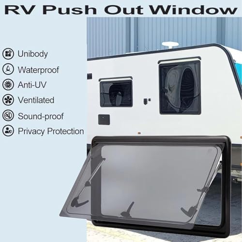 Camper Van Window with Integrated Blackout Blind & Fly Screen, 1200x500mm - Ideal for RVs, Caravans & Trailers, Perfect for Camping & Outdoor Adventures