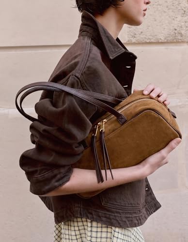 Womens Suede Leather East West Bag