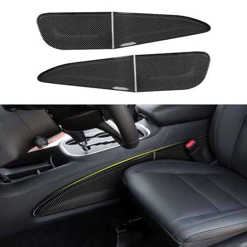 Image of Side Gear Shift Panel Strips Decals for 2011-2020 Dodge Durango / 2011-2021 Jeep Grand Cherokee WK2 Accessories Carbon Fiber Interior Stickers