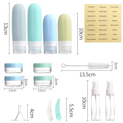 Gemice 16 Pack Travel Bottles Set, CAA Approved Leak Proof Silicone Squeezable Containers for Toiletries, Refillable Accessories 60ml 90ml for Conditioner, Shampoo, Lotion & Body Wash (BPA Free) - Image 8