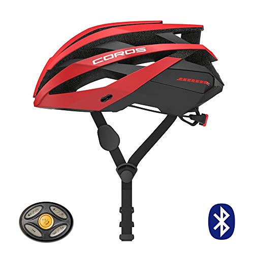Coros Omni Smart Cycling Helmet w/Bone Conduction Audio, LED Tail Lights, SOS Alert Removable Visor | Adjustable Sizing | Connects via Bluetooth Music, Calls Navigation (Certified Refurbished)
