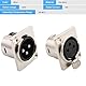 VISSQH 4 Stück 3 pin XLR-Stecker/Buchse XLR Anschlüsse,Mikrofon-Audiobuchse XLR Lötanschluss XLR 3 pin Panel Mount Anschlüsse Mikrofonkabelstecker,für Mikrofon Lautsprecher