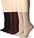 PEDS Women's Roll Top Cushion Crew Socks, 6 Pairs