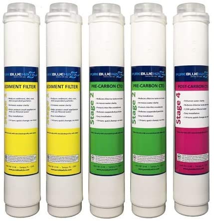 PureBlue TLR04RC-5PK Twist Lock Replacement Filter Pack for 4-Stage Reverse Osmosis
