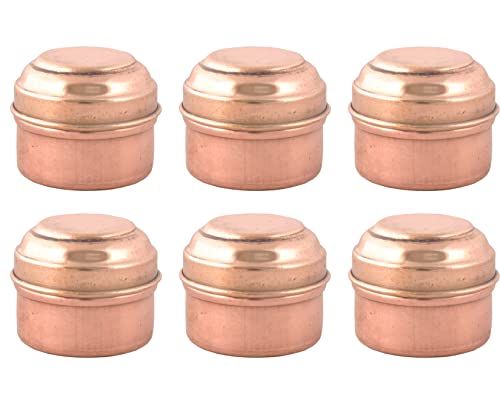 SHIV SHAKTI ARTS Copper Box Dibbi Mini Size For Jewellery or Sindoor Storage Purpose (Pack of 6)