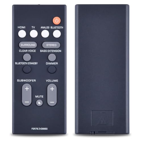 GOUYESHO FSR78 ZV28960 - Mando a Distancia para Barra de Sonido Yamaha Compatible con Yamaha Mando a Distancia YAS106 YAS-106 ATS-1060 YAS107 YAS-107 ATS-1070 YAS207 ATS-207 ATS-2070