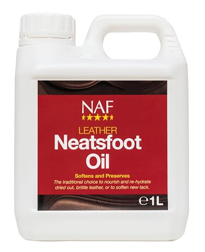NAF Leather Neatsfoot Oil 1L Traditional Leather Conditioner Softens Restores & Protects Tack Ideal for Saddles Bridles & Leatherwork