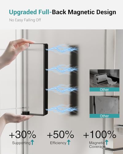 Image of PAROTO Magnetic Paper Towel Holder for Fridge, Black Paper Towel Holder for Kitchen, Strong Magnet for Refrigerator, RV, Garage, BBQ, No Drilling, Kitchen & Bathroom Organizers and Storage
