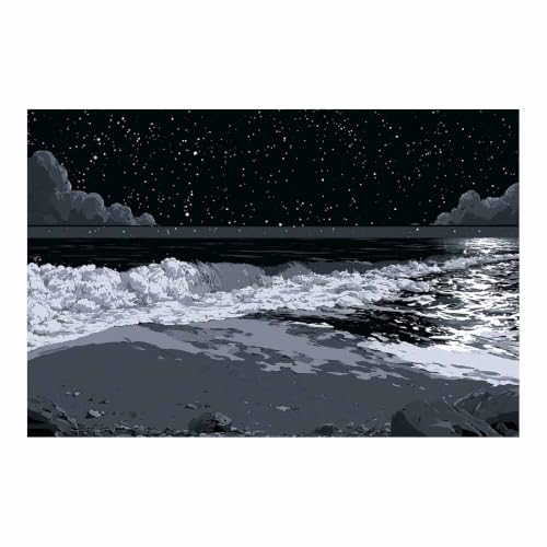 Affiche vagues de minuit deco design pour une chambre zen et moderne