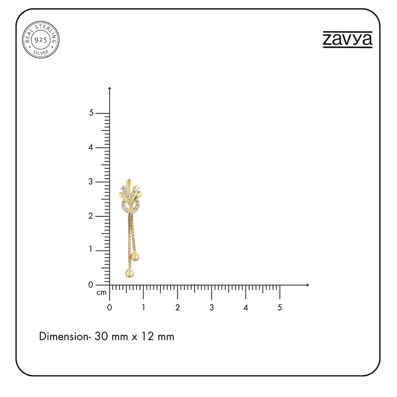 Image of ZAVYA 925 Sterling Silver Cubic Zirconia Circular Gold Plating Earrings | | Gift for Women and Girls | With Certificate of Authenticity and 925 Hallmark