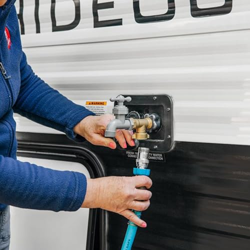 Image of Camco EVOFlex 4-Ft RV Drinking Water Hose - Features Extra Flexible Design w /Stainless Steel Strain Relief Ends - Lead-Free, BPA-Free and Phthalate-Free - 5 /8 inch ID (22590)