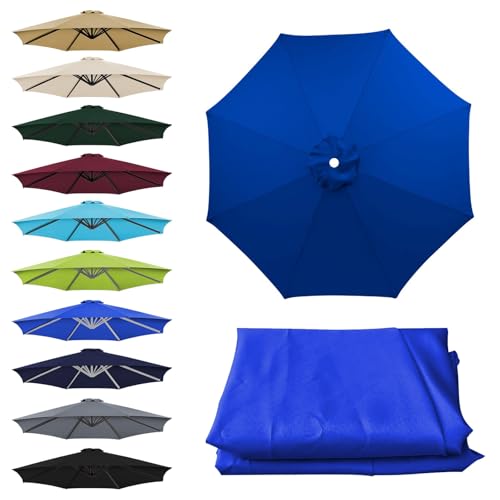 Lona de recambio para sombrilla azul de 2.15M con 8 costillas e impermeable 2