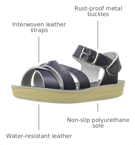 Image of Salt Water Sandals Baby Boys' Sun-San Swimmer Leather Sandals