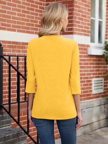 Chulianyouhuo Womens 3/4 Sleeve T Shirt Sunflower Graphic Tees Dandelion Flower Print Summer Casual Tops Blouse3