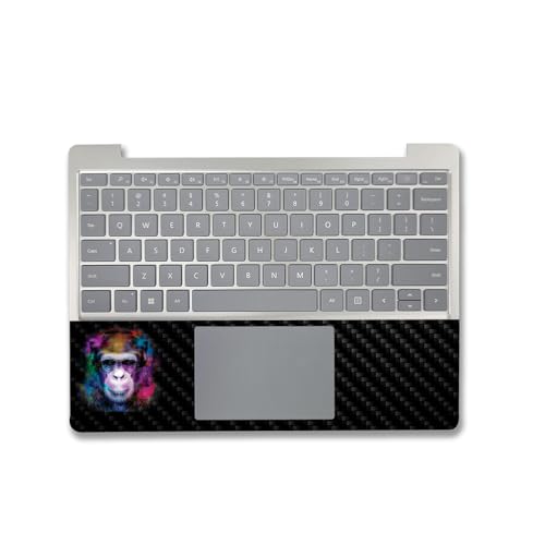 Image of MightySkins Carbon Fiber Skin Compatible with Microsoft Surface Laptop Go 3 (2023) Full Wrap Kit - Neon Monkey | Protective, Durable Textured Carbon Fiber Finish | Made in The USA