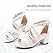 LAURMOSA Girls Sandals Dress Shoes for Girls Open Toe Heels for Girl High Strap Heels for Kids Fashion Shoes for Flower Wedding Party Graduation Sandals for Little Big Kids(L1009PWhite 4)