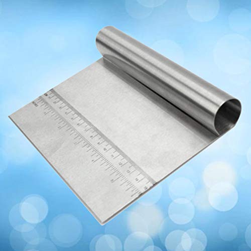 Cortador de pizza de aço inoxidável para raspador de massa com escama de medição para cozinhar grelh