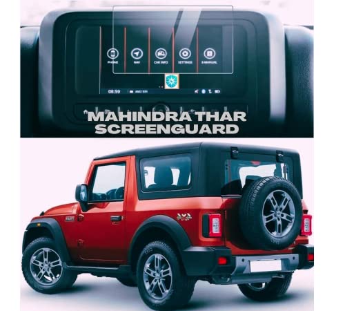 Image of 9H Screen Protector Guard Designed For MAHINDRA THAR 2020-2022 Car Infotainment System (7 Inch) - Car Gps Navigation Display Touchscreen Protective Film accessories [Not A Tempered Glass]