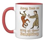 Away From Me With All Thoust Bullshittery Funny Medieval Ceramic Mug, Red/White