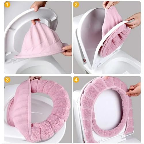 Cubierta de asiento de inodoro contra el frío de la porcelana con algodón lavable 7