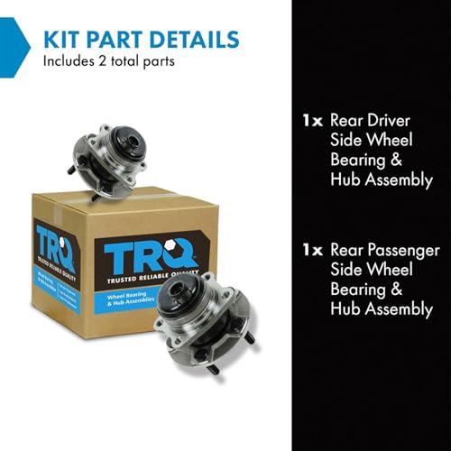 Image of TRQ 2 Piece Rear Wheel Bearing & Hub Assembly Set Compatible with 2001-2007 Chrysler Town & Country 2001-2003 Voyager Dodge Caravan Grand Caravan