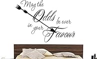 MAY THE ODDS BE EVER IN YOUR FAVOUR MATTE VINYL HUNGER GAMES FILM WALL ART DIY 1 x Wall art quote vinyl sticker as pictured. JUST CHOOSE A COLOUR AND SIZE FROM THE DROP DOWN Cut from high quality matte coated vinyl. You will receive the vinyl wall ar...