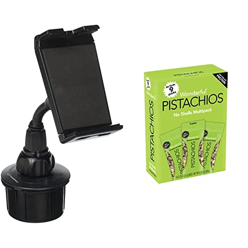 Bracketron Car Cup Holder Mount, Black & Wonderful Pistachios No Shells Roasted and Salted Nuts, 0.75 Ounce (Pack of 9)