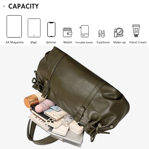 Image of JINMANXUE Woven Tote Bag For Women,Travel Shoulder Bag, Large Hollow Beach Soft Satin Handbags Hand-woven Satchel Clutch (Olive Green)