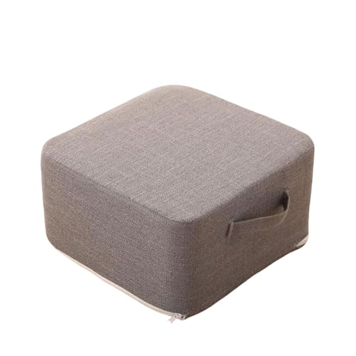 Esterilla de meditación de 16 Pulgadas, colchoneta Cuadrada Grande para Adultos, cojín Grueso Relleno de EPE, Adecuado para Yoga, Sala de Estar, sofá, Tatami, Gris. (B)