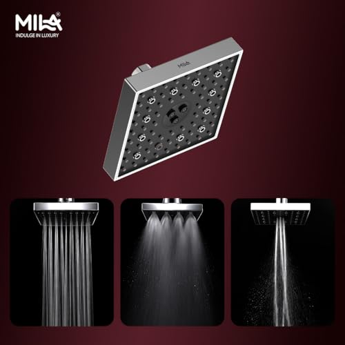 Image of Mila SwitchFlow 3.0 Multi Function Shower Head | High Pressure 3 Spray Modes- Rain, Mist, Massage (Unique Dancing /Rolling Function) | ABS Chrome Finish | 15x15 cm Bathroom Shower