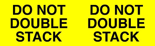 MACO - Do Not Double Stack - Label, 3 x 10 Inches, Fluorescent Yellow, 250 Labels per Roll, 1 Roll Each (MDWDN9)
