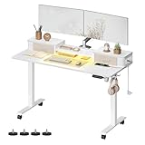 VASAGLE Scrivania Regolabile in Altezza, Scrivania Elettrica, 60 x 140 x (72-120) cm, Regolabile in...