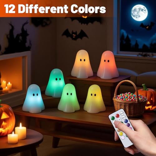 Image of Wondise Halloween Flameless Candles Color Changing with Remote Timer
