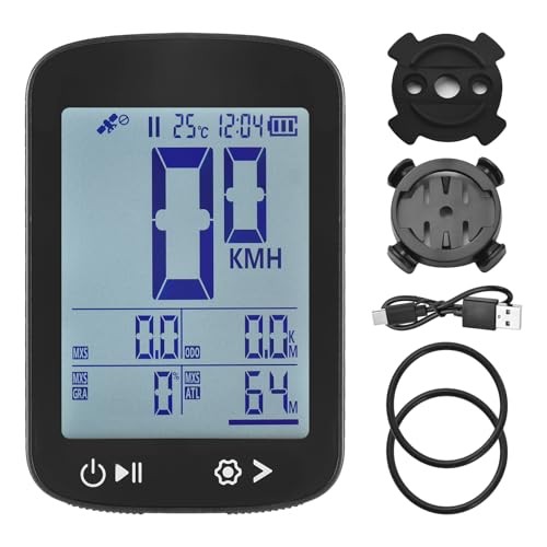 ANGGREK Ciclocomputador GPS, Velocímetro Inalámbrico con Pantalla Clara, Duración de la Batería de 20 Horas, Ideal para Ciclistas Que Rastrean la Velocidad y la Distancia