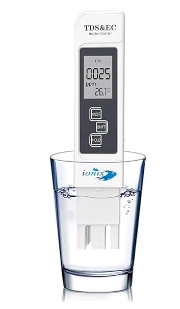 IONIX Imported EC. TDS Meter, Digital LCD Tds Meter Waterfilter Tester for Measuring Tds/Temp/Ppm with Carry Case , 1 Piece , White