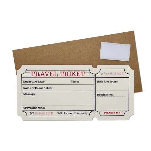 White (with Gold Shimmer) DIY Travel Ticket Vacation Holiday Surp...