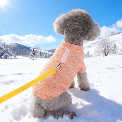 2 Stück Fleece Hundepullover für Kleine Hunde und Katzen, Warme Leichte Welpen Hunde Sweater, Haustier Herbst Winter Pullover Bekleidung (Orange+Blau, S)