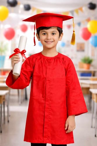 Image of Graduation gown for kids with Cap for convocation dress for school ceremony