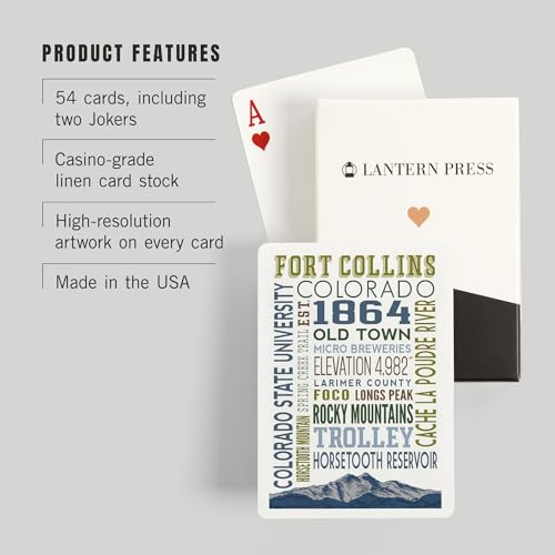 Lantern Press Fort Collins, Colorado, 52 Cartas Póker miniatura 3