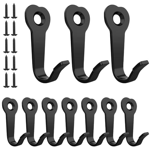 10 ganchos para colgar en la pared con 10 tornillos, gancho individual pequeño de metal para la parte posterior de la puerta para colgar sombreros, joyas, bolsos, batas, abrigos, bufandas en el