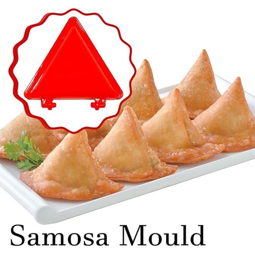 Image of ERZA Homemade Stuffed 2 Gujiya, 2 Samosa, Making Easy Mould Sacha Set Kitchen Tool, Snacks Maker, Multicolor, Set of 4 Pieces