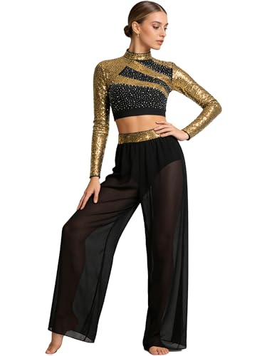 Costume de en deux pièces pour danse lyrique femme et robe contemporaine paillette