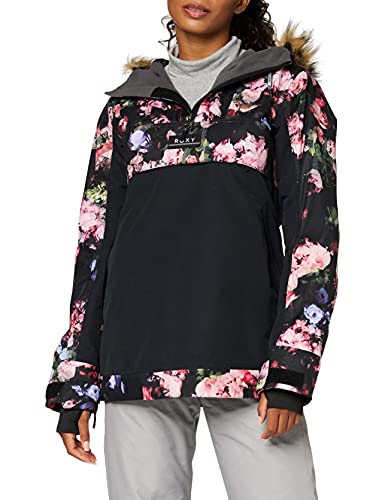 Roxy Shelter-Chaqueta para Nieve para Mujer, True Black Blooming Party, L