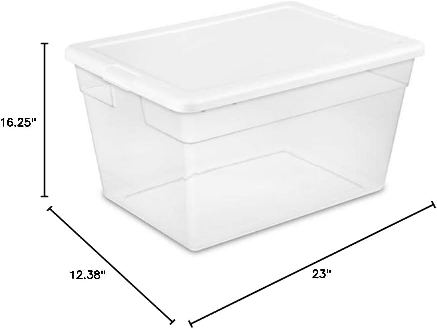 New 821092 Sterilite Storage Box 56Qt White (-Pack) Storage Cheap Wholesale Discount Bulk Plasticware Storage Acne Wash8