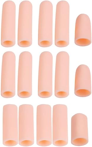 15 piezas de catre de gel para dedos, soporte protector de dedos, tubos de silicona aislantes, guantes de apoyo para aliviar el dolor para el dedo