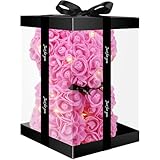 Otlonpe Bear Rose Flowers Light Up, Mothers Day Bear Gifts for Mom, Women Gifts Home Decorations for Christmas Valentines Mothers Day Birthday, for Her Mom Wife Girlfriend Daughter (Pink)